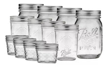 Set 12pz Mason Jar Ball Boca Regular 4oz, 8oz Y 16oz - Coveme - vista lateral