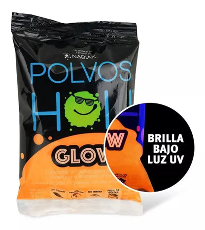 Polvos Holi Glow Original Neón 75gr Paquete De 10 Fiesta - Polvos Holi