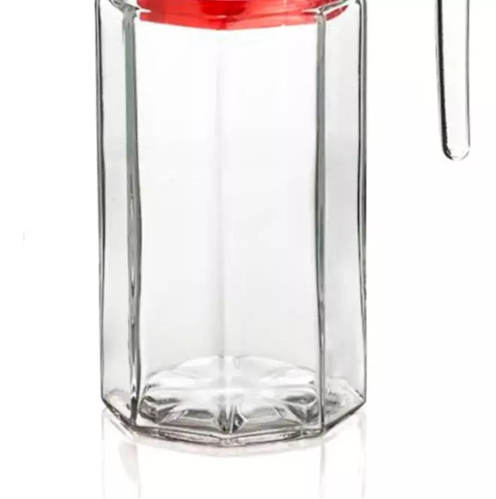 Jarra Vidrio Octagonal Grande Tapa 1.5 L Agua Cristal - Vittori - uso