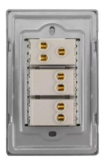 Sanelec Plate Armada 2 Switches and Landed Contact Sanelec 4637 Cordoba Stainless Steel - Sanelec