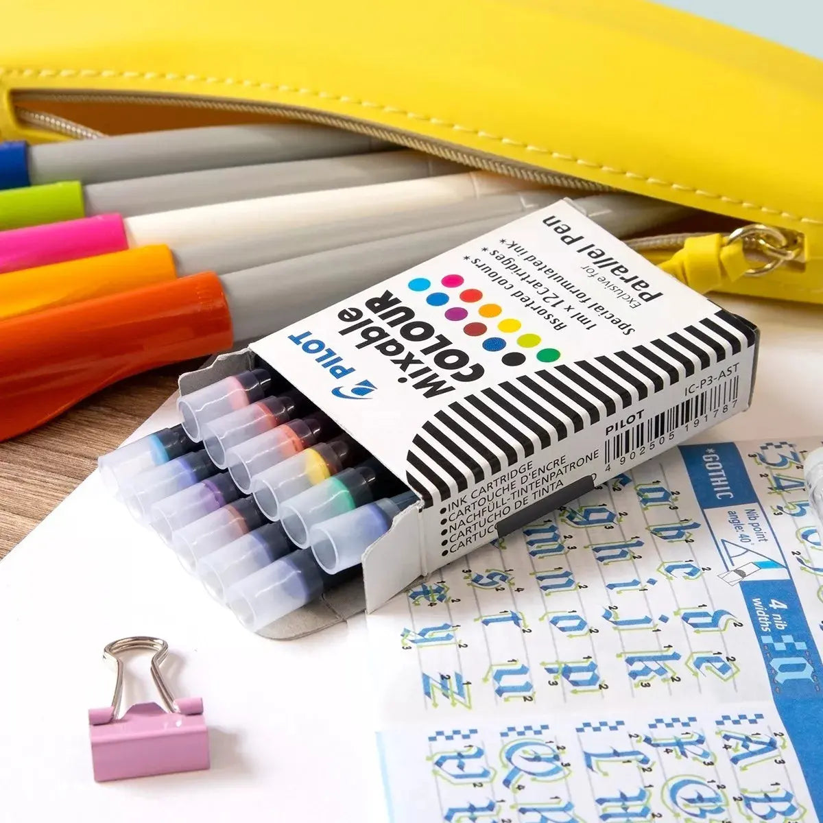 6 Cartuchos Tinta Repuesto Parallel Pen Pilot Color Negro - Pilot - vista lateral