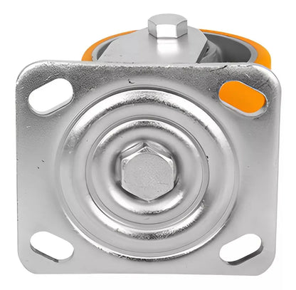 Rodaja Aluminio Poliuretano Naranja Placa 4´´ Freno Dogotuls - Dogotuls - vista lateral