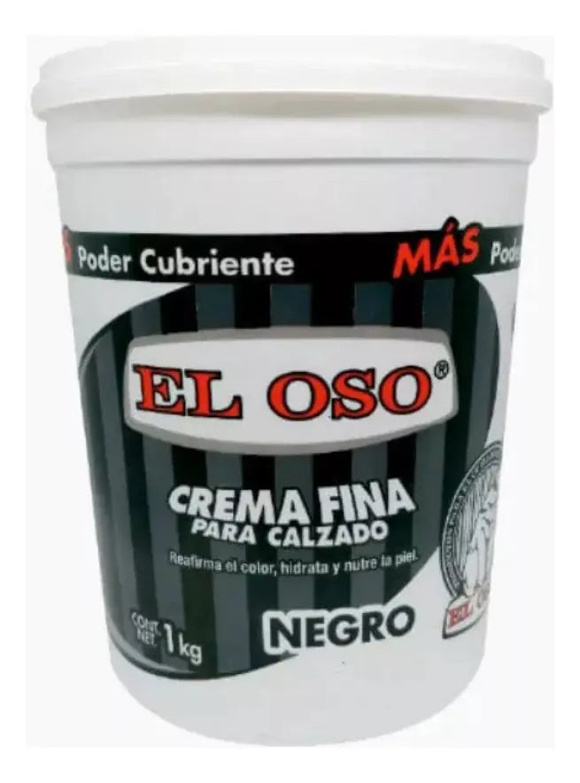 Crema Fina Bolear Zapatos El Oso Calzado Negro 1kg - El oso