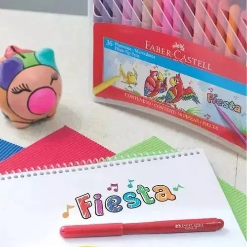Plumones Lavables Faber Castell Fiesta Estuche Rígido 72 Pz - Faber Castell - detalle
