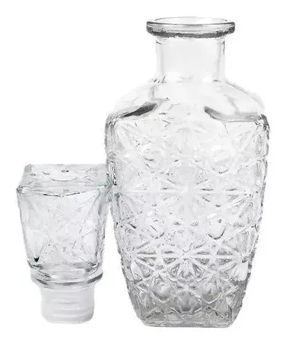 Juego 6 Licoreras Vidrio Cristal Agua Vino 250 Ml Diamante - Vittori - vista trasera