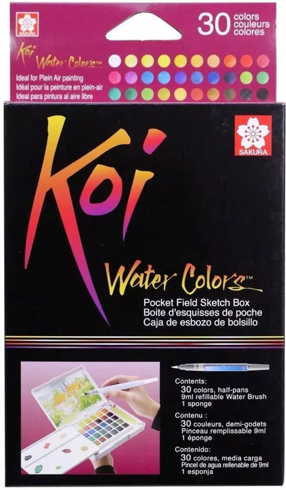 Acuarelas Sakura Koi 30 Tabletas Pastel + Pincel De Regalo - Sakura - detalle