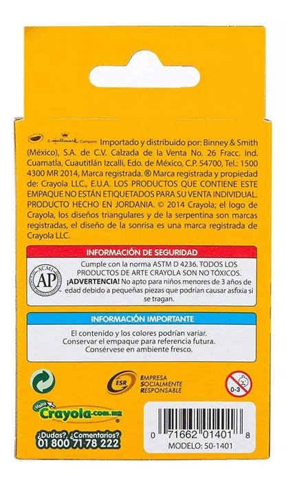 Caja 12 Gises Amarrillos Crayola Antipolvo Escolar Pizarron - Crayola