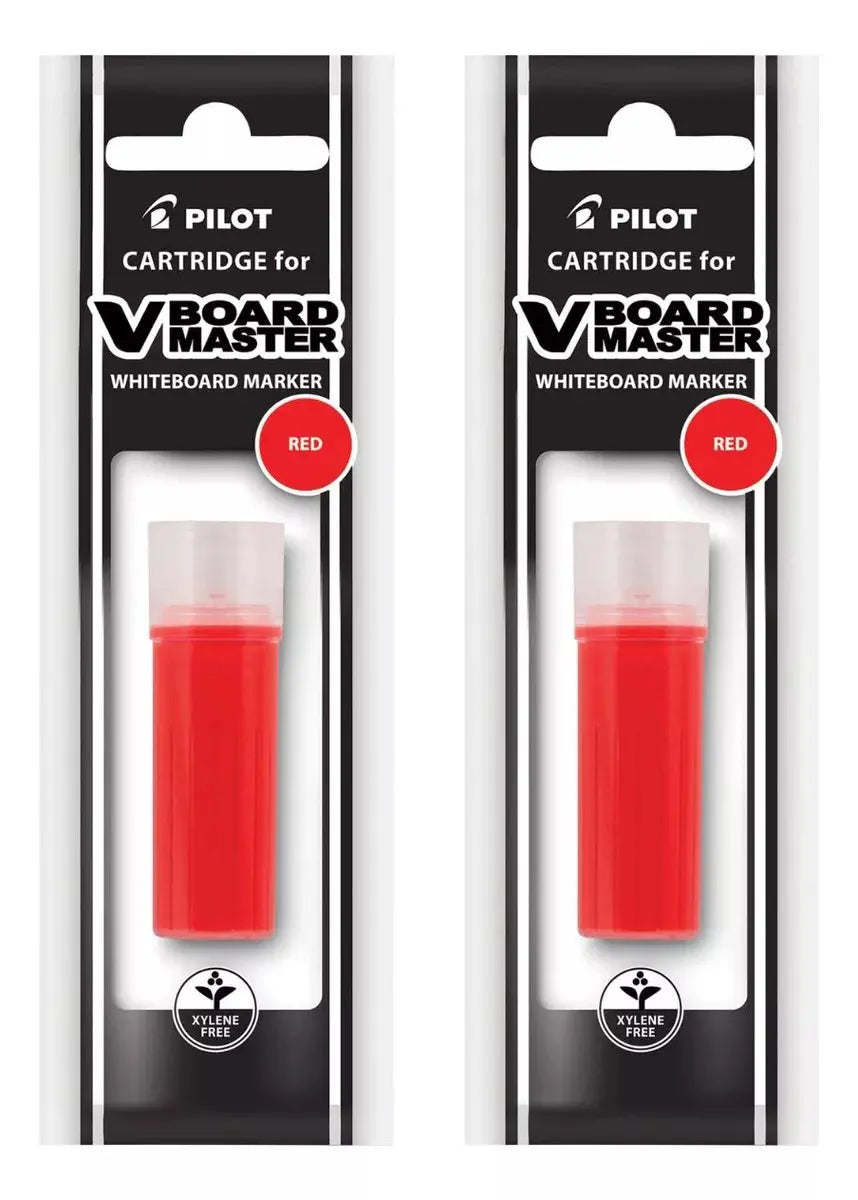 2 Cartuchos Repuestos Tinta Pilot Marcador Pizarrón V Board Roja - Pilot - vista lateral