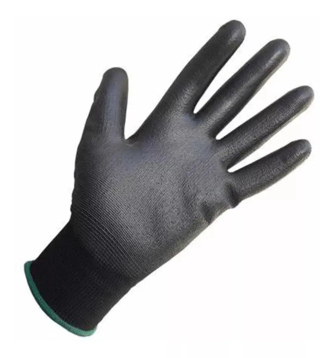 12 Guantes Seguridad Recubiertos Poliuretano Ribete Colores Extra Chico - Alyger - vista trasera