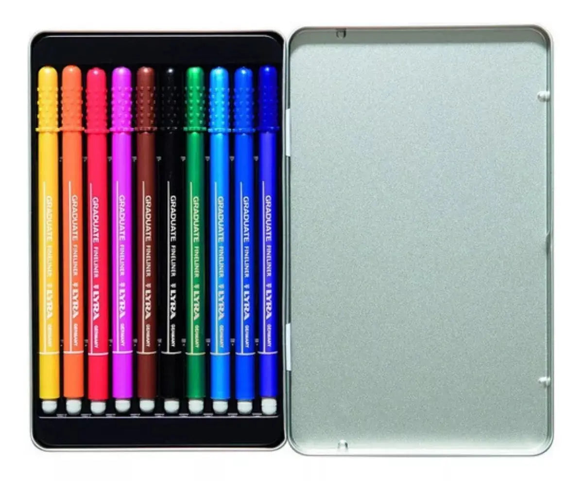 Plumón Rotulador Lyra Graduate Fineliner Marcadores Set 10 Piezas - lyra - detalle