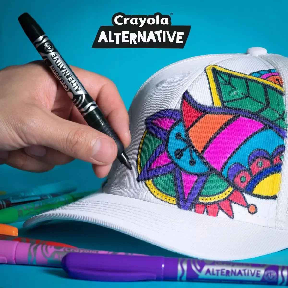 2 Marcadores Permanente Alternative Crayola Punta Fina Negro - Crayola - accesorios