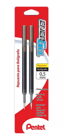2 Repuesto Bolígrafo Pentel Energel Tinta Gel Punta 0.5mm - Pentel - accesorios