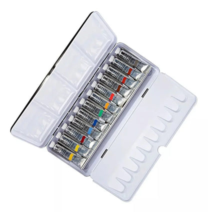 Estuche Metal Acuarelas Winsor & Newton 12 Tubos 5ml Arte - marchante.shop