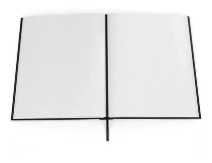 Arteza 8.5x11 Hardcover Sketchbook, Ideal for Drawing, Sketching, & Journaling, 220 Thick Blank Pages (110gsm), Large Sketchbook with Bookmark Ribbon, Elastic Closure & Expandable Inner Pocket - Arteza - vista lateral