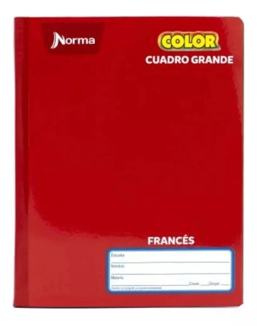 Cuaderno Frances 100hjs Norma Color 360 Cosido Cuadro Grande - Norma - empaque