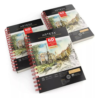 Pack 3 Libretas Mixta 60 Hojas 5.5 X 8.5 Pulgadas Arteza - Coveme - empaque