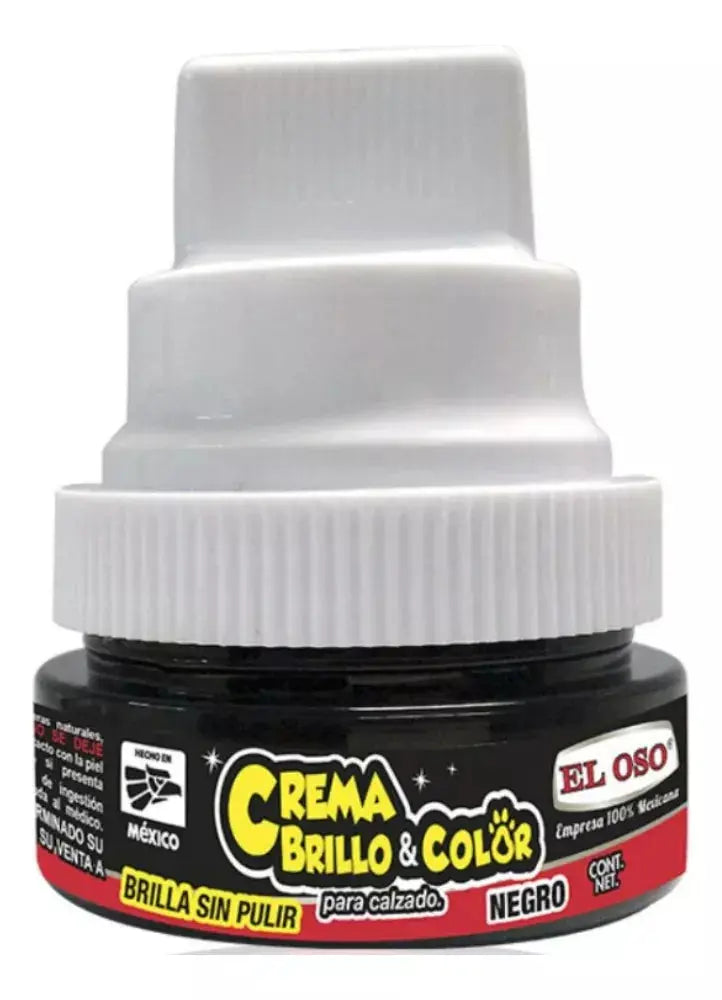 Crema Calzado El Oso Brillo Color Negro 60g Limpieza - El oso