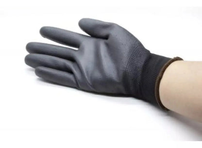 12 Guantes Seguridad Recubiertos Poliuretano Ribete Colores Extra Chico - Alyger - detalle