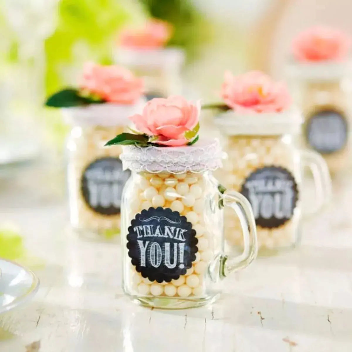 12 Mason Jars 4oz Mini Con Asa Frasco Tarro Vaso Tapa Popote - Vittori