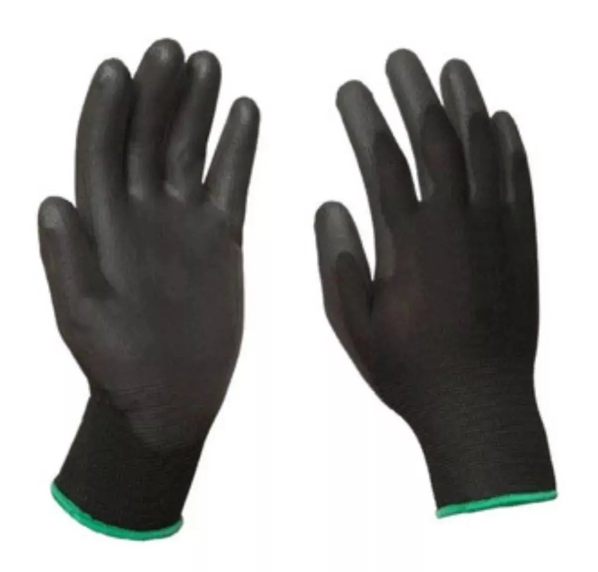 12 Guantes Seguridad Recubiertos Poliuretano Ribete Colores Extra Chico - Alyger - empaque
