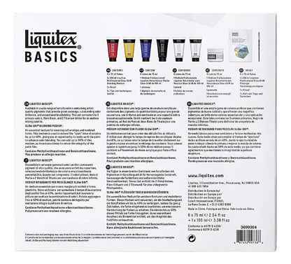 Set 6 Pinturas Acrilicas Liquitex Básico + Medio + Pincel - marchante.shop