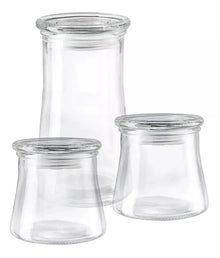 Set De 3 Frascos Especieros Vidrio Con Tapa Organizador - URREA - vista trasera