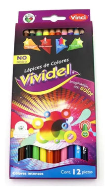 Lápices de Colores Redondos Vinci Vividel 12 Piezas - Vinci - vista lateral