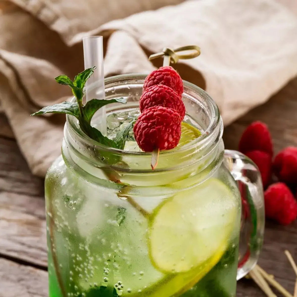Tarros Mason Jar Liso Con Asa Tapa Y Popotes Mayoreo 12pack - marchante.shop