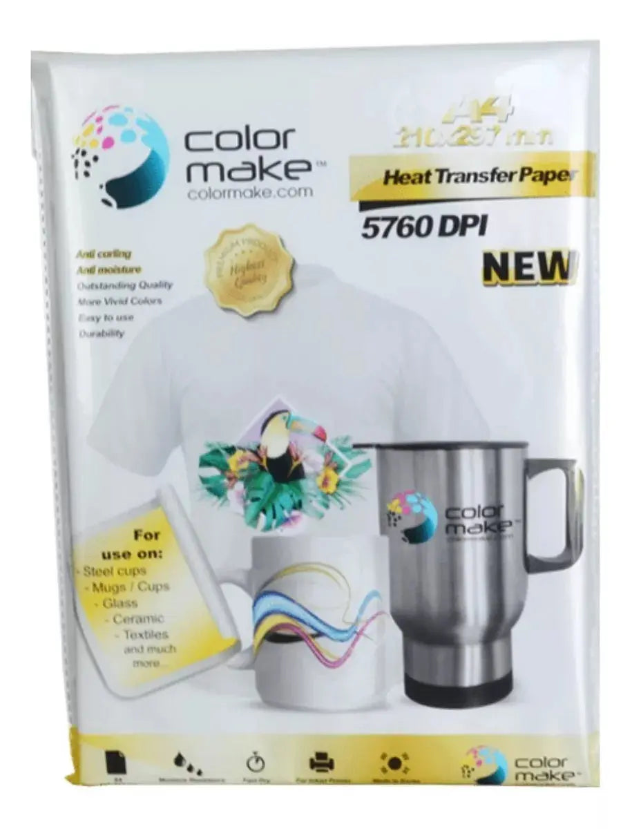 500 Hojas Papel Transfer Sublimar 100g Paquete Color Make - ColorMake - vista lateral