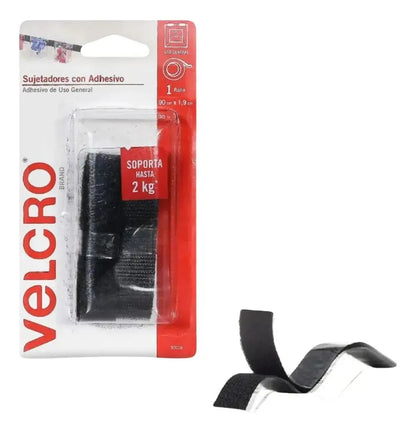 Cinta Sujetadora con Adhesivo de 90 x 1.9cm 1 juego Negro Velcro - Velcro - vista lateral