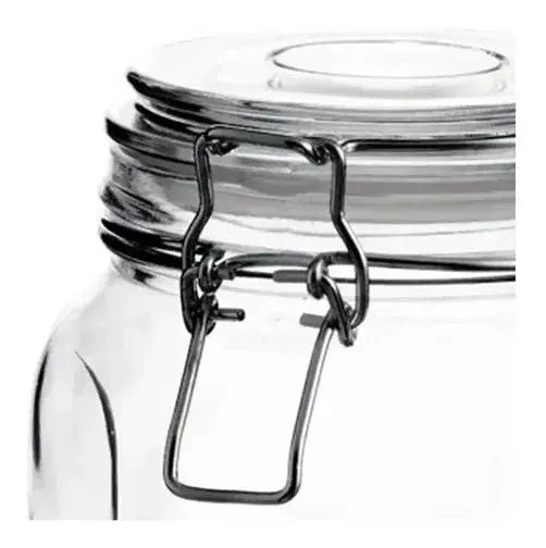 6 Frascos Hermetico Vidrio Contenedor Almacena Tapa Clip 1 L - Vittori - uso