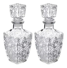 Set 2 Licoreras Vidrio Cristal Diamante Vidrio Resistente 1L - Vittori - empaque