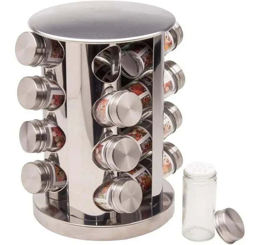 Especiero 9000 Alpro Carrusel 16 Frascos, Acero Inoxidable - Alpro - detalle
