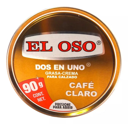 Grasa Dos En Uno El Oso De 90g Para Zapatos Color Café Claro - El oso - detalle