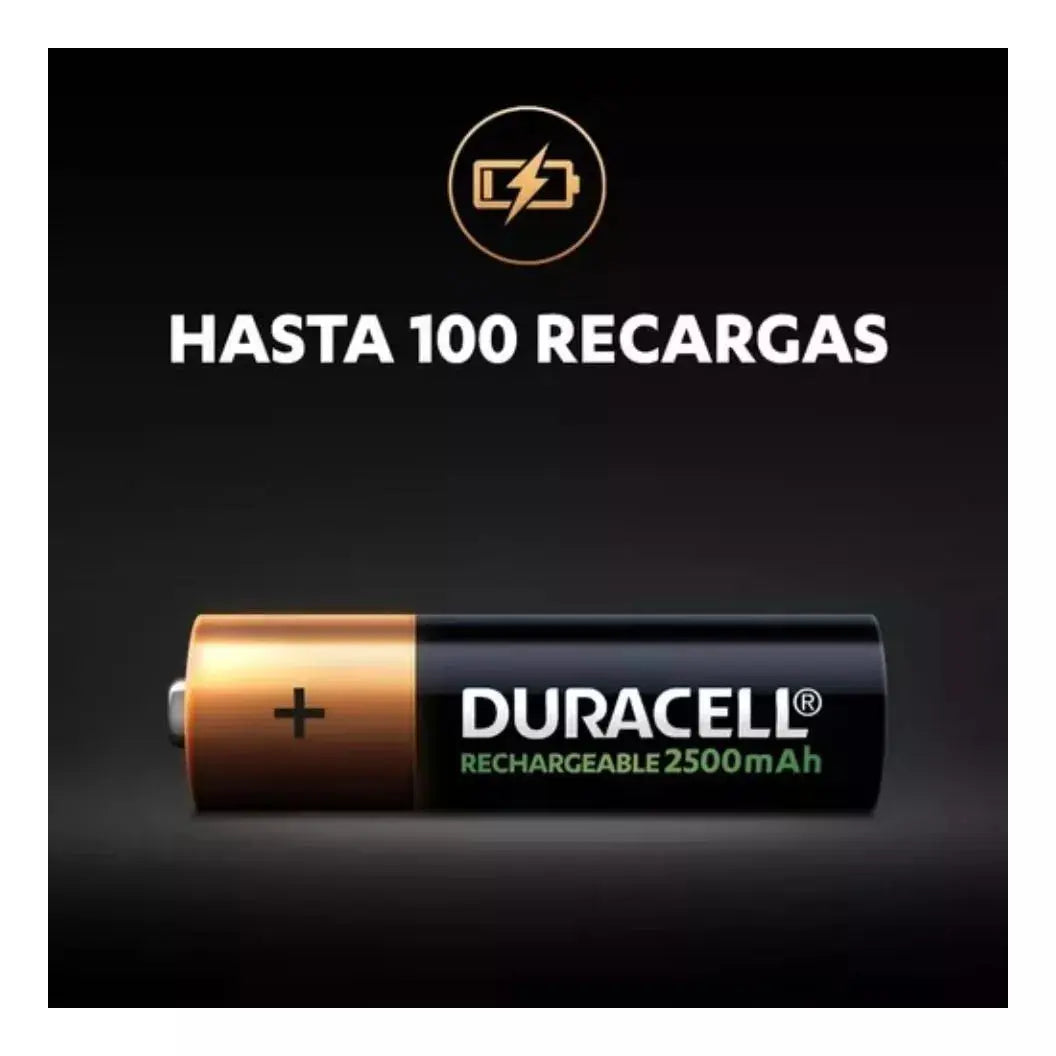 Pack 4 Pilas Recargables Aa Duracell De 2500 Mah 1.2v - Duracell