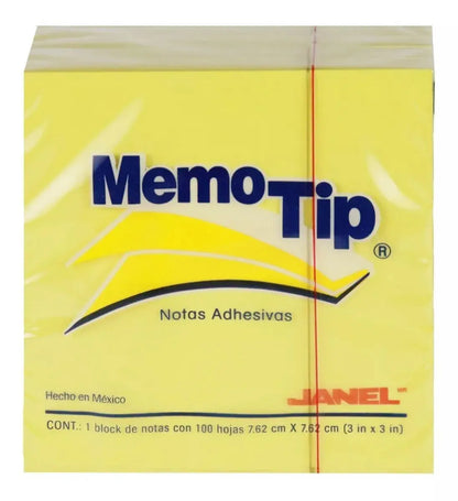 6 Notas Adhesivas Amarillas Memotip 100c/u Block 7.62x7.62cm - Janel