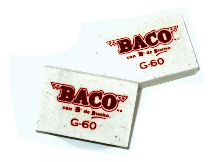 60 Gomas Blanca Plástica Baco Borrador Escolar Lápiz G60 - BACO - vista lateral