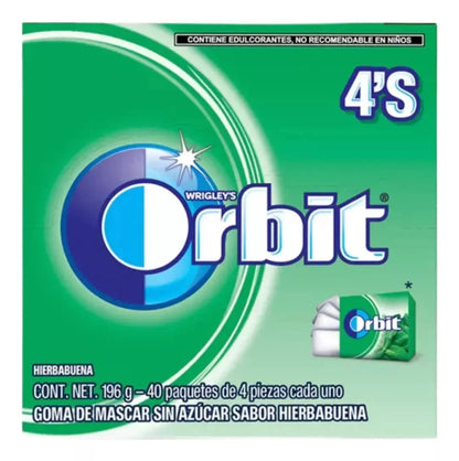 Caja 40 Piezas Chicle Orbit Hierbabuena Sin Azucar - Pilot - vista lateral