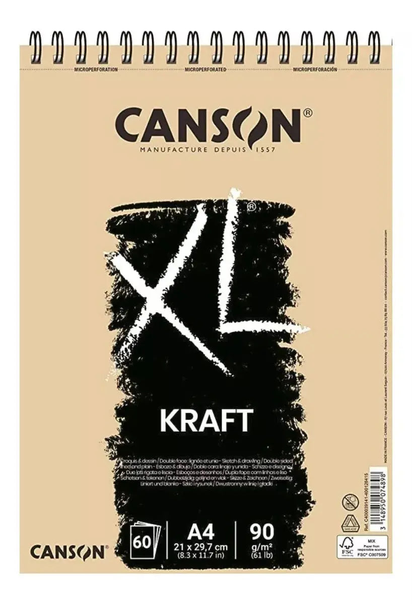 Cuaderno De Dibujo Papel Kraft Canson Album Xl 21x29.7cm 60h - Canson