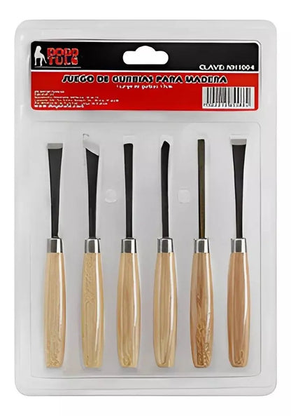 Juego Gubias 6 Piezas Dogotuls Mango Madera - Dogotuls - accesorios