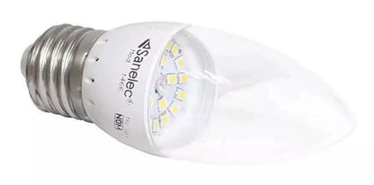 Foco Led 4w Sanelec Tipo Vela Luz Fria Base E27 - Sanelec - detalle