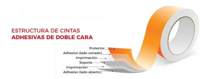 Rollo Cinta Doble Cara Janel 400 Poliester .48x50m Adhesiva - Janel - vista lateral