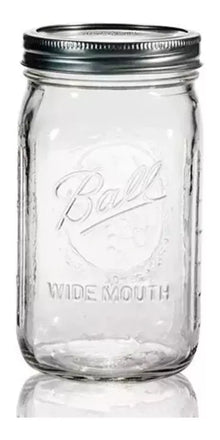 6pz Frascos Vidrio Mason Jar Ball 32 Oz Boca Ancha Original - Coveme - vista trasera