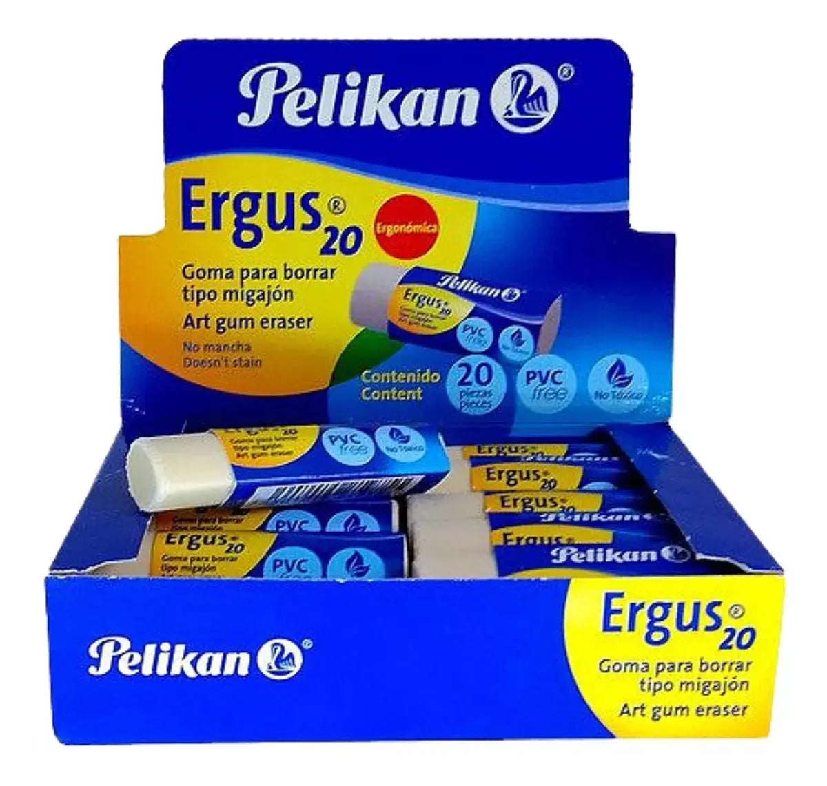 20 Goma Borrador Migajon Lápiz Escolar Pelikan Ergus20 - Pelikan - uso
