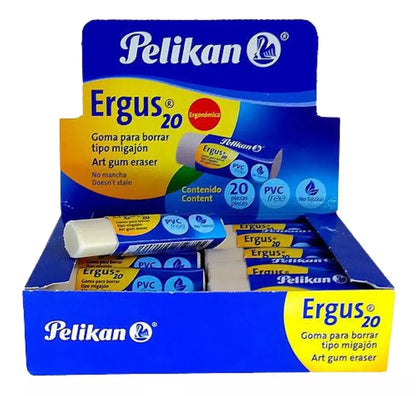 20 Goma Borrador Migajon Lápiz Escolar Pelikan Ergus20 - Pelikan - uso
