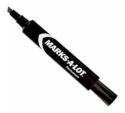 12 Marcadores Permanente Avery Estandar Negro Punta Cincel - Avery - empaque