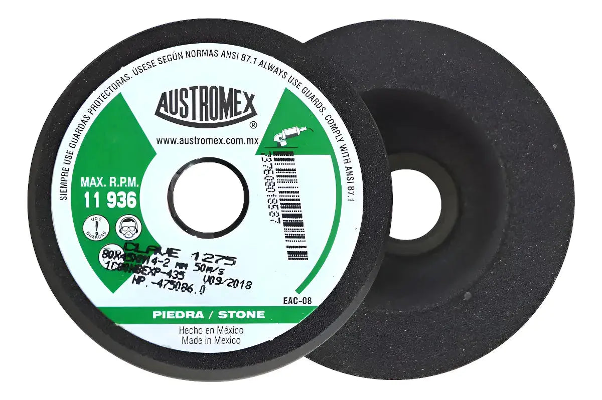 1 Copa abrasiva Austromex tipo R.T.11 grano 80 de 80 x 45 x M14-2 mm - Austromex