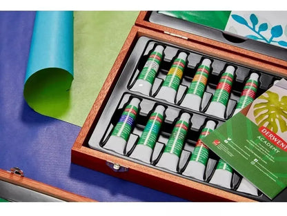 Caja de Madera Pintura Acuarela Derwent Academy 12ml Set 12 Piezas - Derwent Academy - vista trasera