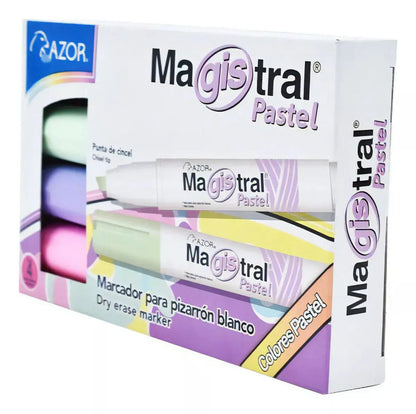 Estuche Marcador Magistral Pastel Con 4 Para Pizarrón Blanco - Magistral
