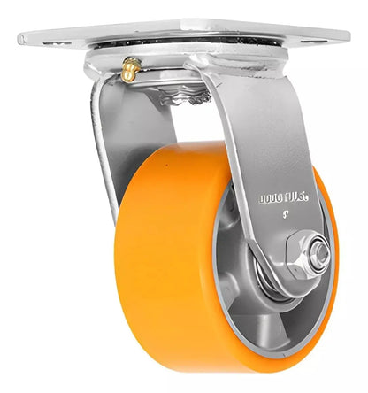 Rodaja Aluminio Poliuretano Naranja Placa 4´´ Freno Dogotuls - Dogotuls - detalle